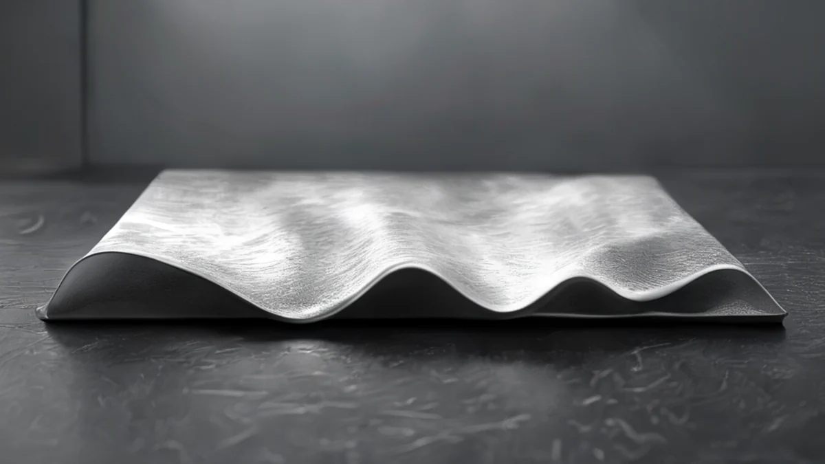 Material de lámina de aluminio ligera, superficie lisa, tono metálico.