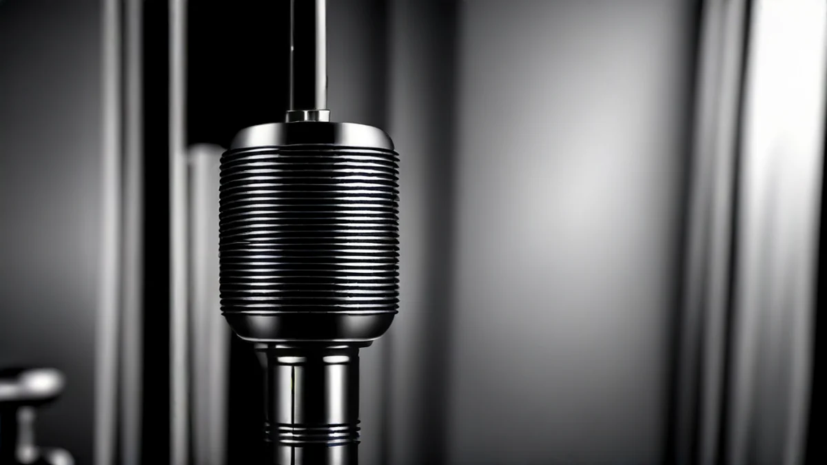 Professional studio condenser microphone for high-quality audio recording.