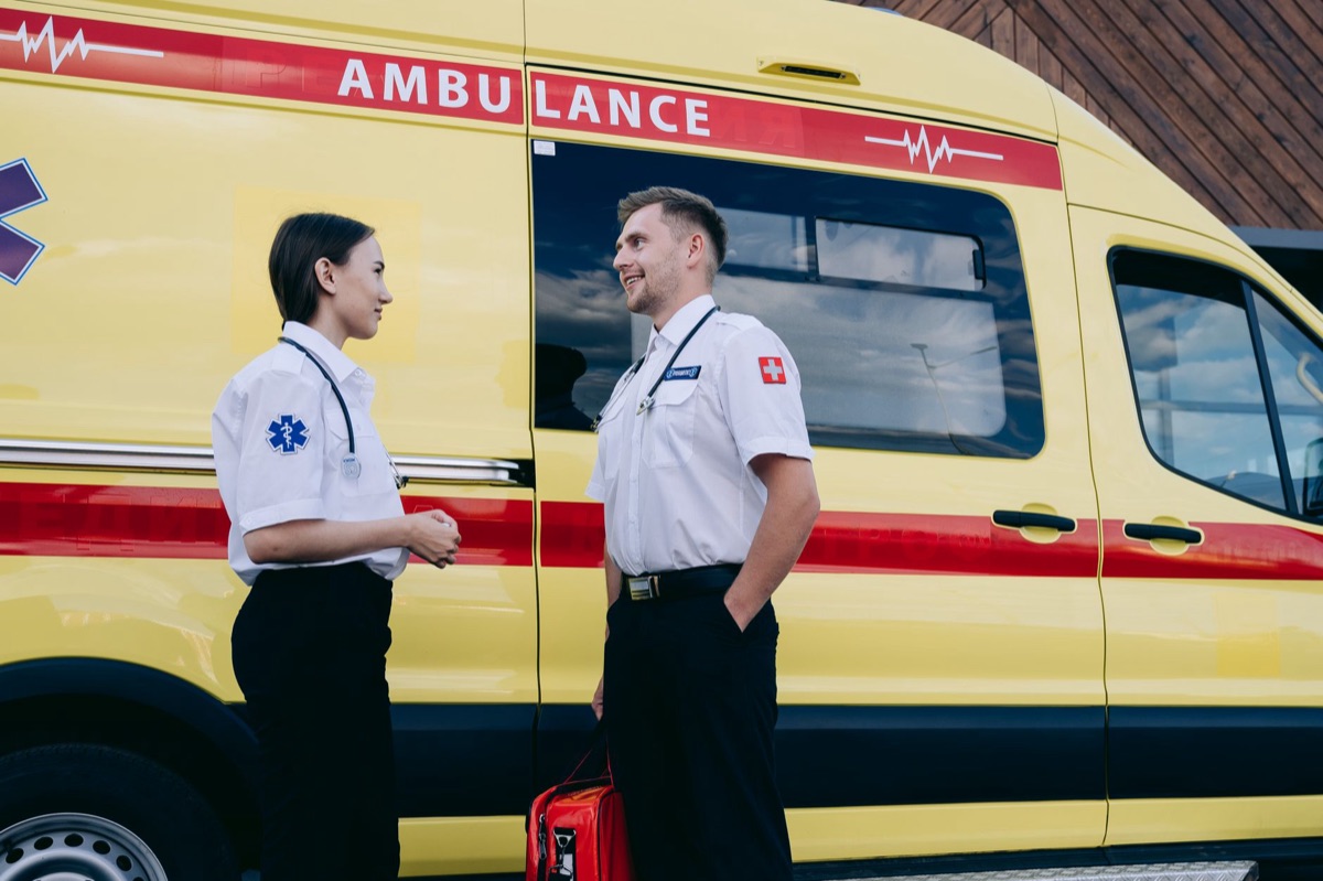 Medical staff in professional uniforms