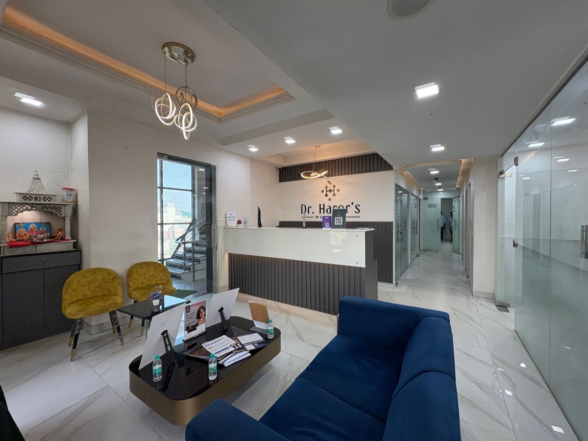 Doctor's office with waiting room and reception desk